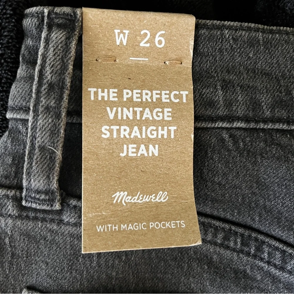 Madewell | NWT The Perfect Vintage Straight Jean Size 26 in Black - Picture 8 of 8